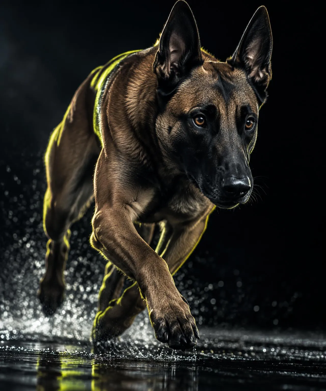 Athletic dog in motion